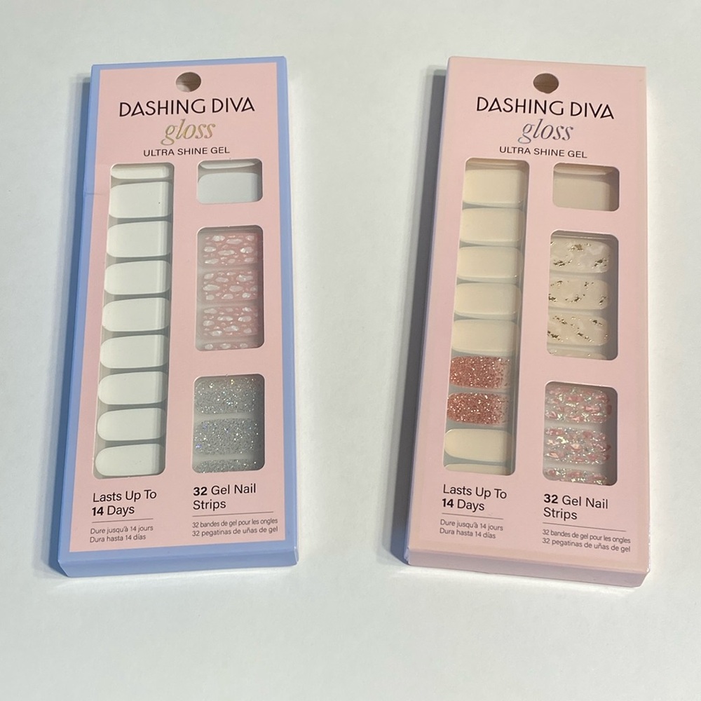Dashing Diva Gloss Ultra Shine Gel Nail Strips NWT Set of 2